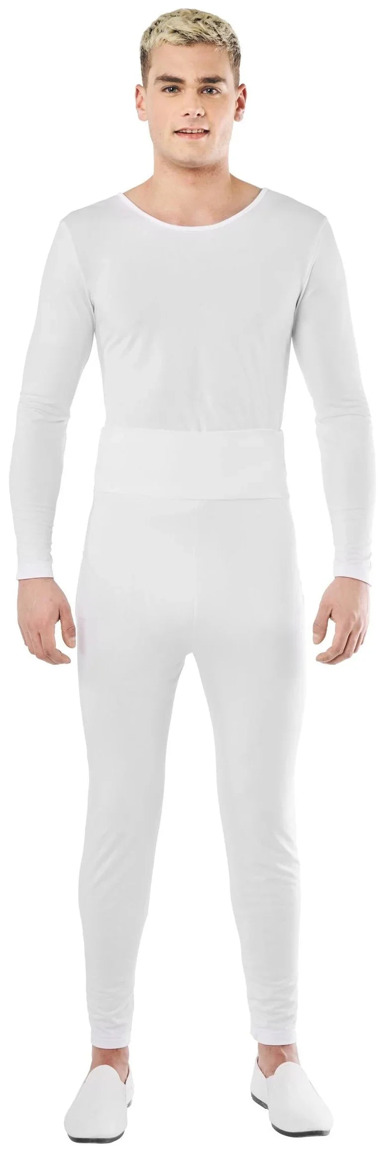 Malla Blanca en Dos Piezas para Hombre Mallas y Maillots Kimokawaii