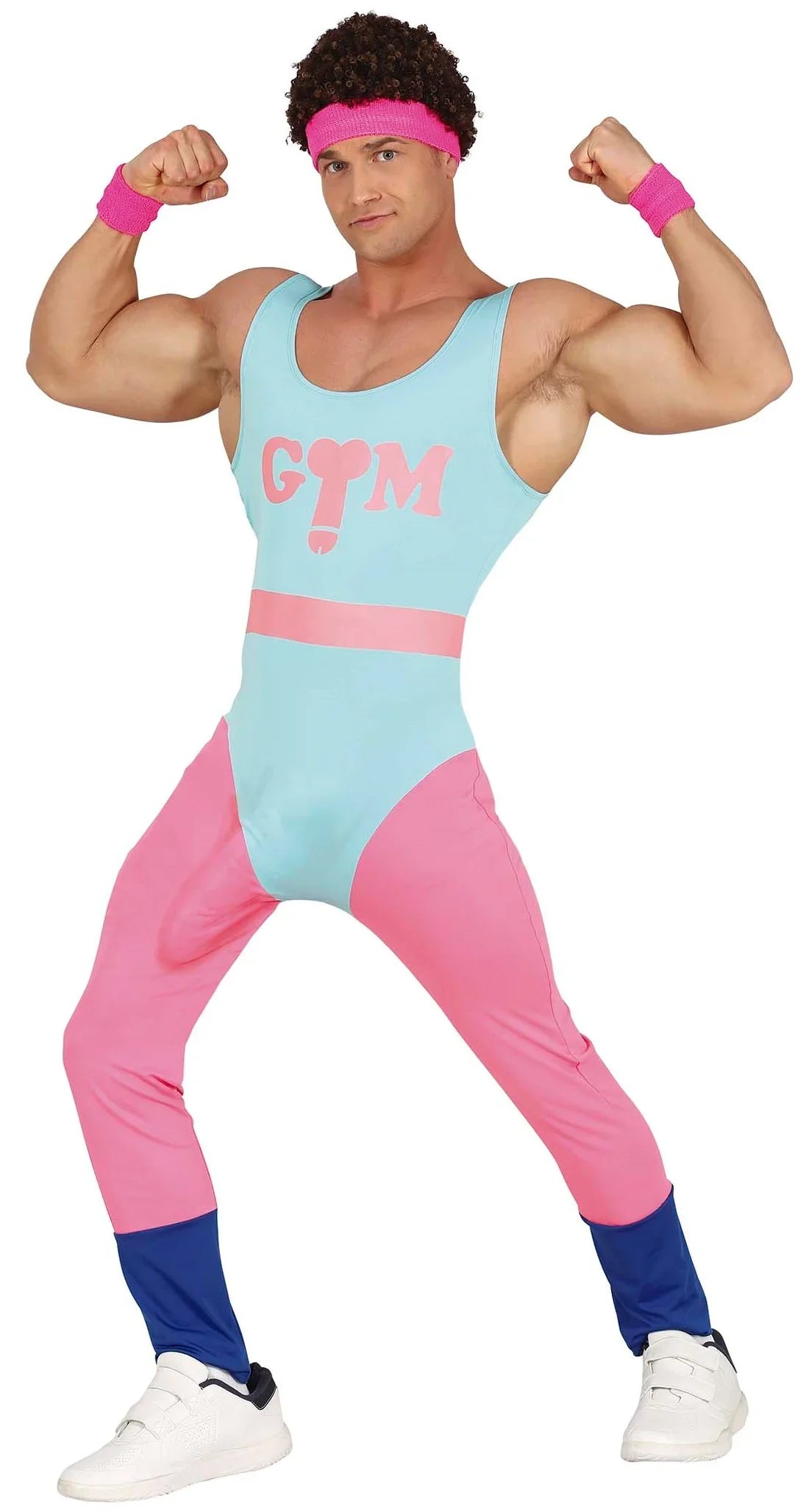 Disfraz de Gimnasta Años 80 con Pollón para Hombre Gimnastas de Aeróbic Años 80 Guirca