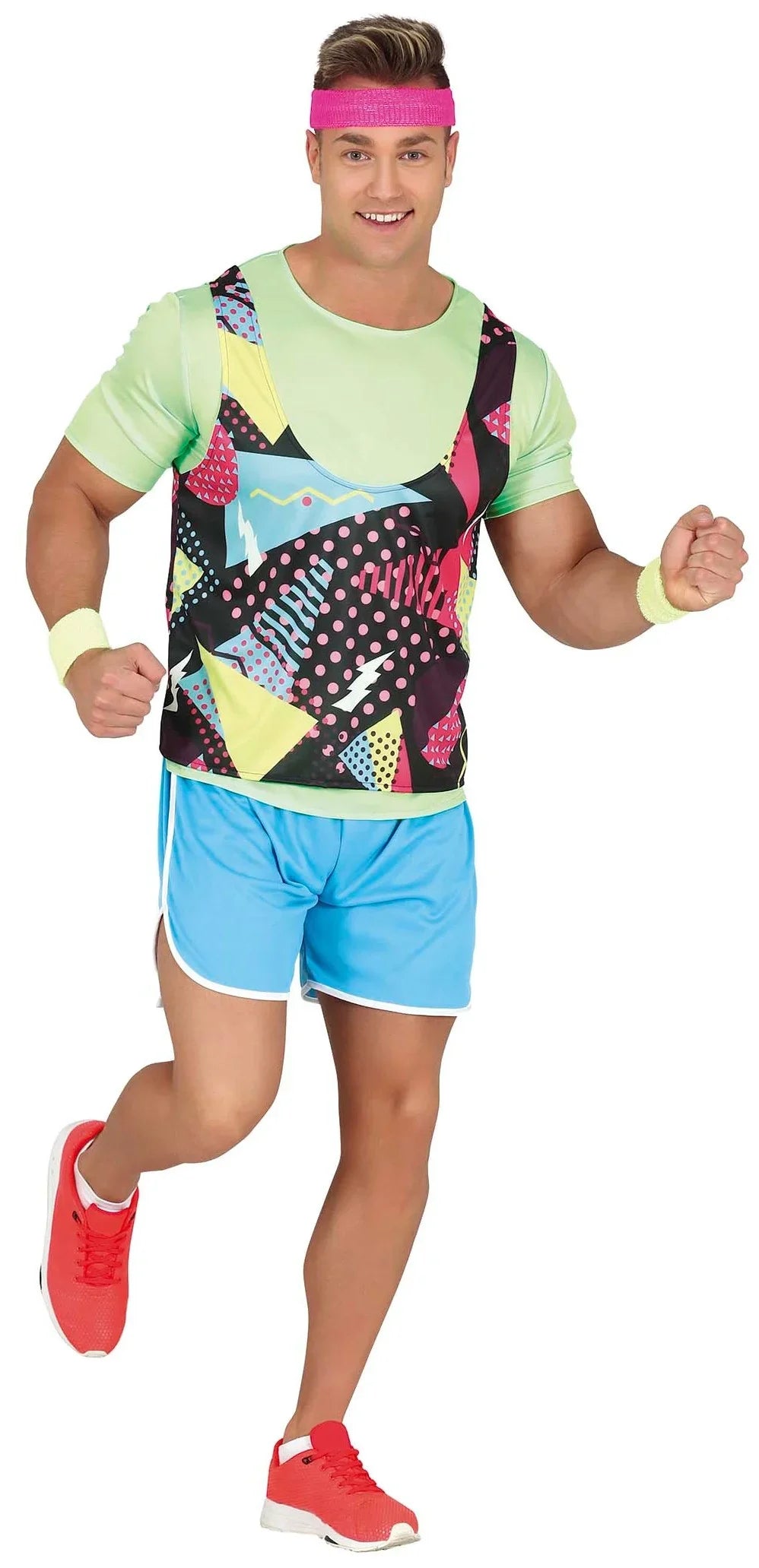 Disfraz de Chico Deportista Años 80 para Hombre Gimnastas de Aeróbic Años 80 Guirca