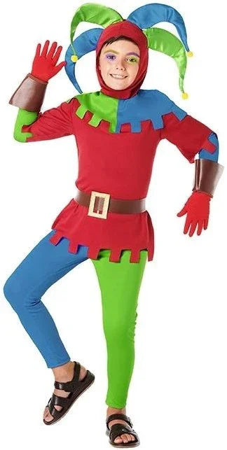 Disfraz de Bufón Medieval para Niño Arlequines y Bufones Infantiles Kimokawaii