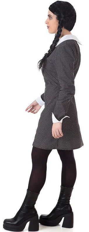 Disfraz de Miércoles con Lunares para Mujer Miércoles Addams Llopis