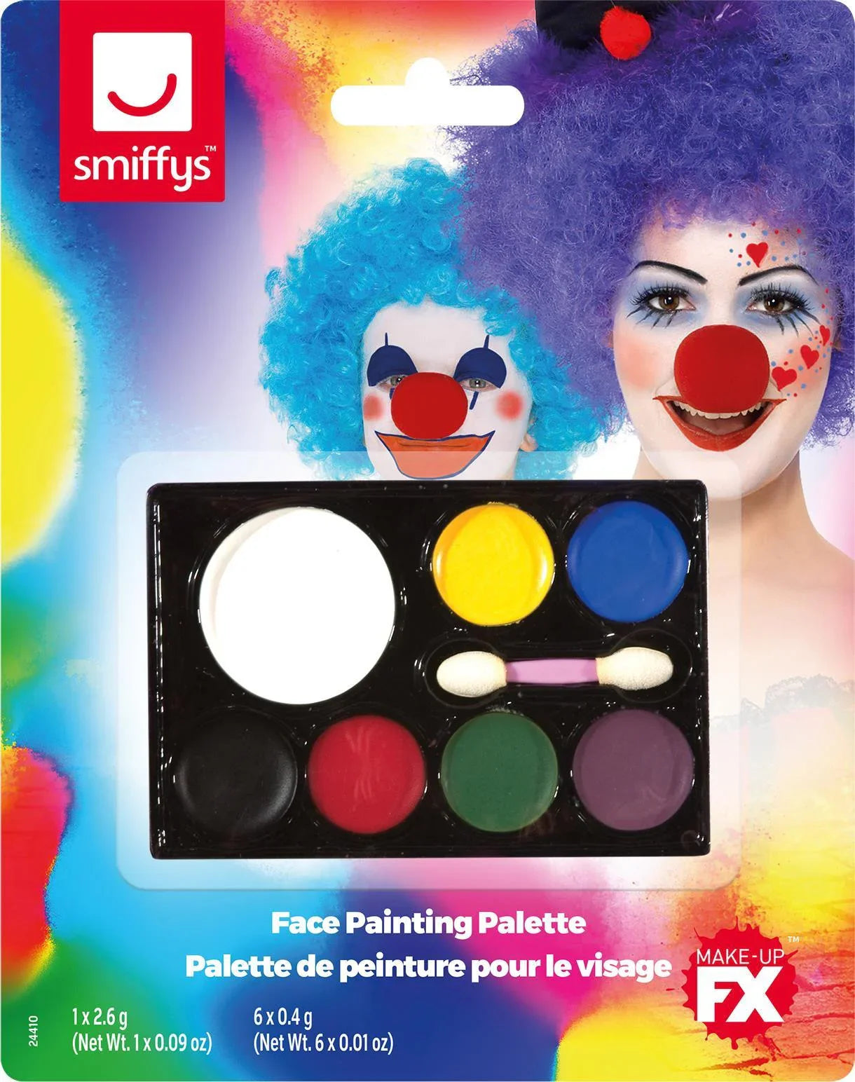 Paleta de Maquillaje en Crema con 7 Colores y Aplicador Kits de Maquillaje Smiffys