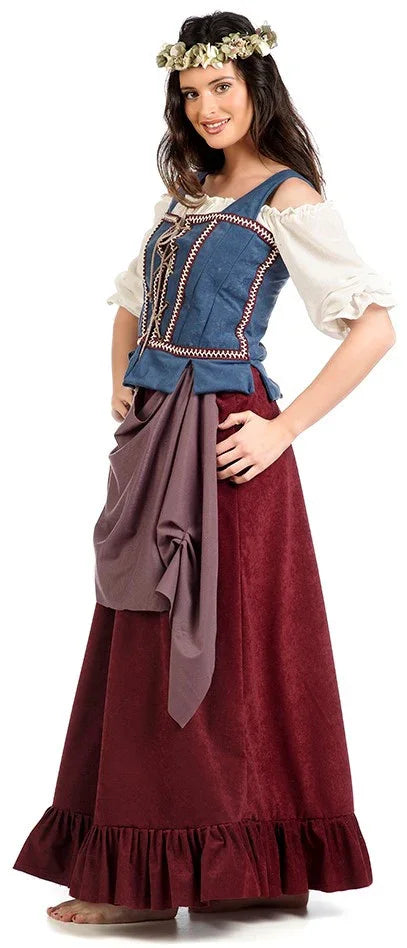 Disfraz de Mesonera Medieval Azul para Mujer Taberneras y Campesinas Medievales Limit Sport