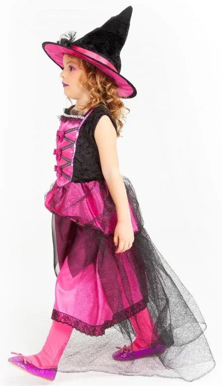 Disfraz de Bruja Coqueta Rosa para Niña Brujas Rubies
