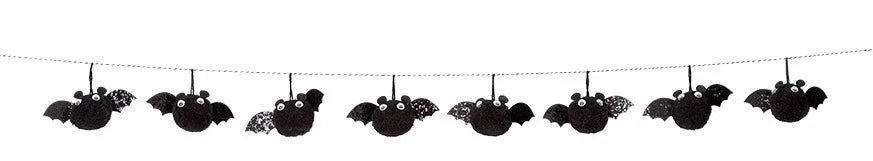 Guirnalda de Murciélagos Negros con Ojos Móviles Guirnaldas de Halloween Rubies