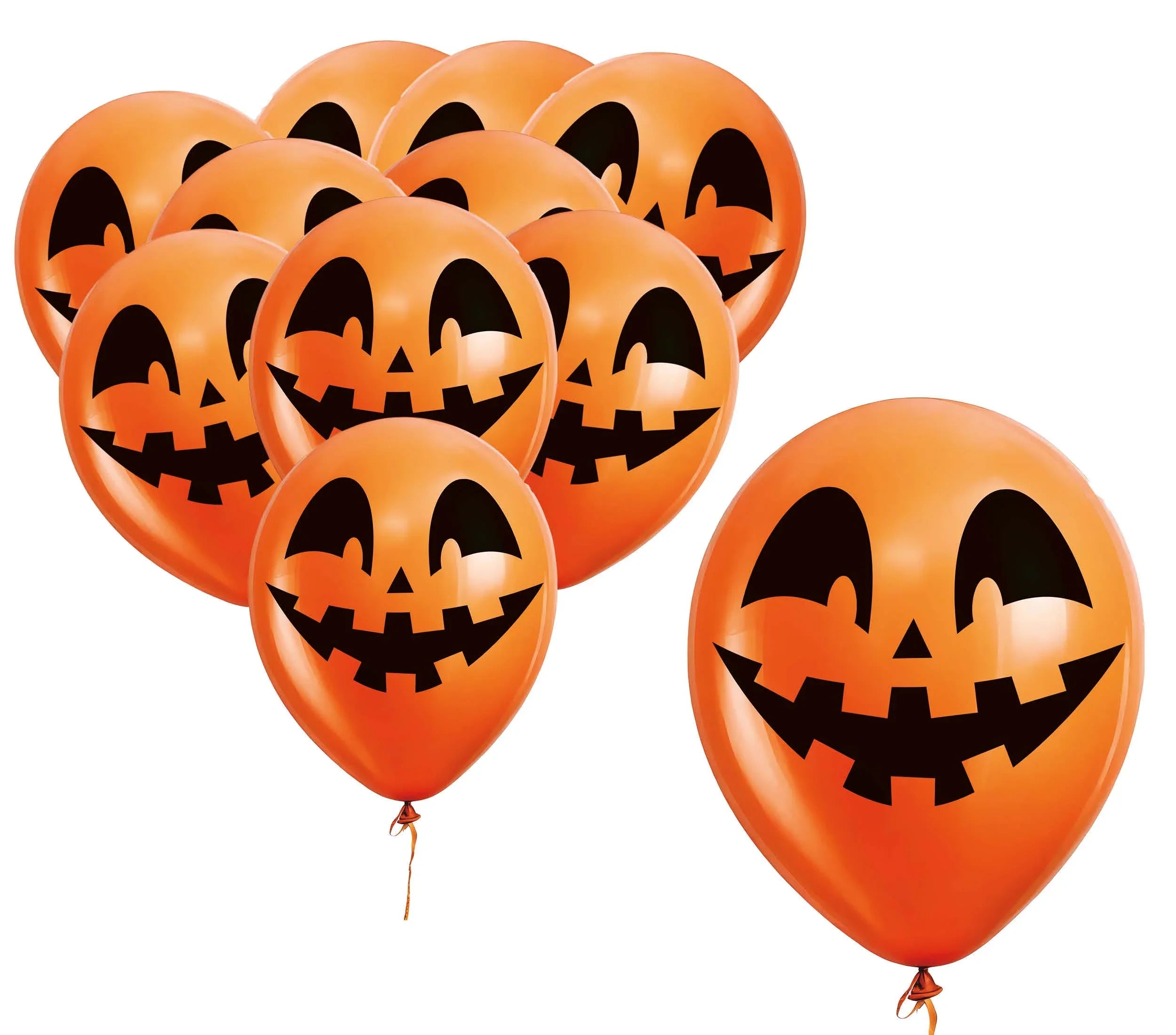 Pack de 10 Globos de Calabaza Naranja para Decoración Globos de Halloween Guirca