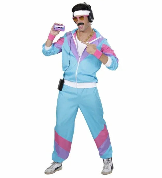 Disfraz Años 80s Chandal Azul para Hombre Adultos Widmann