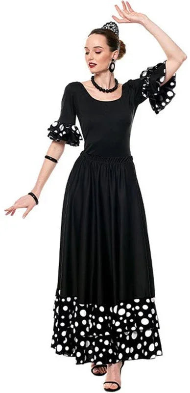 Body de Sevillana Negro con Volantes para Mujer Sevillanas Partilandia