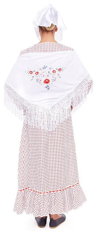 Disfraz de Chulapa Blanca con Lunares Rojos para Niña Chulapos y Chulapas Infantiles Partilandia