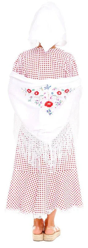 Disfraz de Chulapa Blanca con Lunares Rojos Infantil Chulapos y Chulapas Infantiles Partilandia