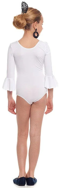 Body de Sevillana Blanco con Volantes para Niña Sevillanas y Flamencas Infantiles Partilandia