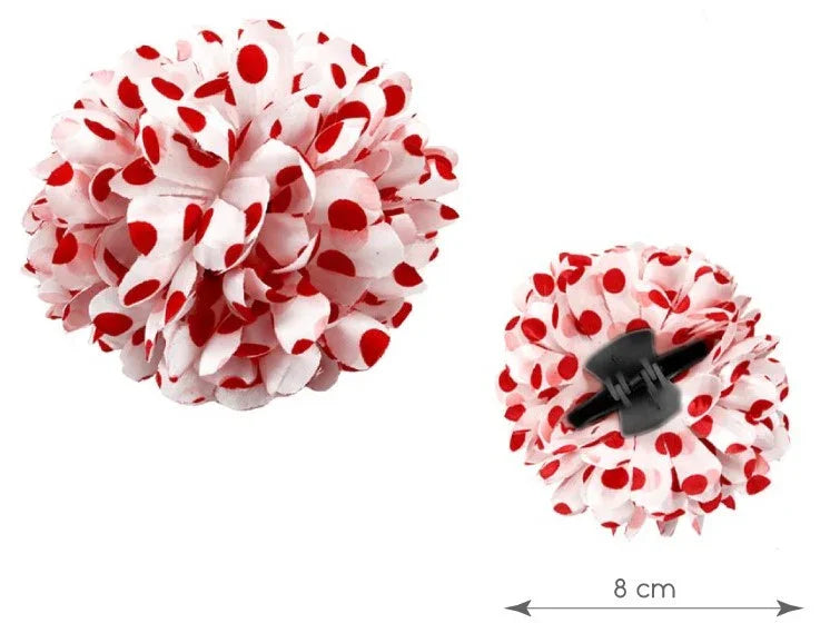 Flor de Sevillana Blanca con Lunares Rojos Sevillanas Partilandia