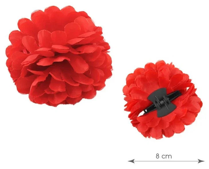 Flor de Sevillana o Chulapa Roja con Pinza Sevillanas Partilandia