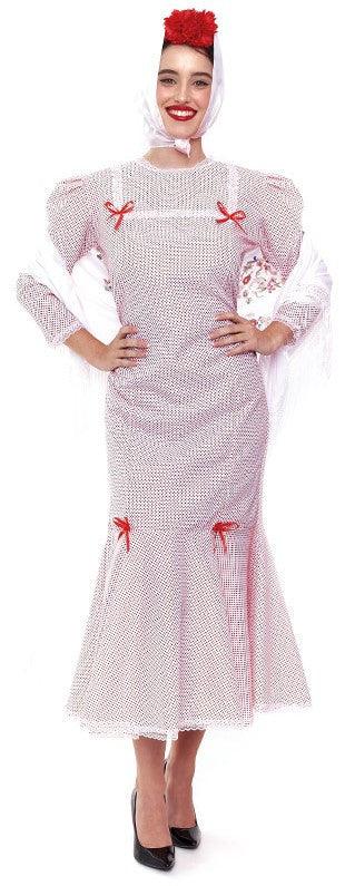 Disfraz de Chulapa Madrileña Blanca con Lunares para Mujer Chulapos y Chulapas Partilandia