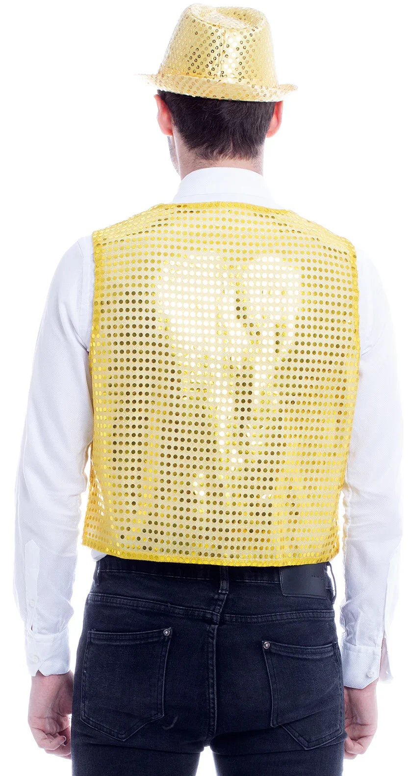 Chaleco Dorado de Lentejuelas para Hombre Chalecos Partilandia