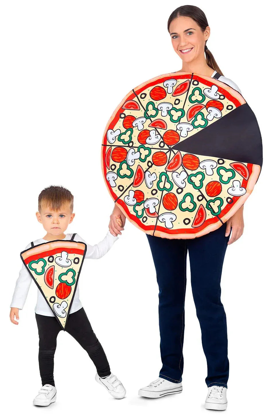 Disfraz de Pizza y Porción para Adulto y Niño Bebida y Comida Viving