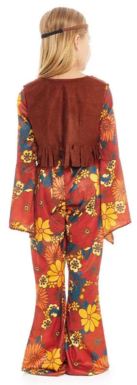 Disfraz de Hippie Marrón para Niña INFANTILES Partilandia