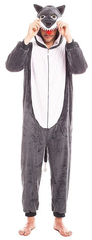 Disfraz de Lobo Gris de Peluche para Adulto Lobo Partilandia
