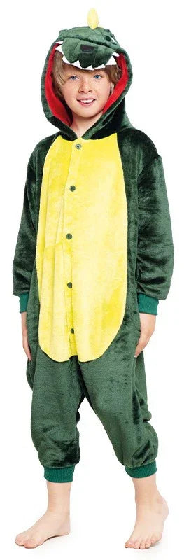 Disfraz de Dinosaurio Verde de Peluche Infantil Dragón y Dinosaurio Partilandia