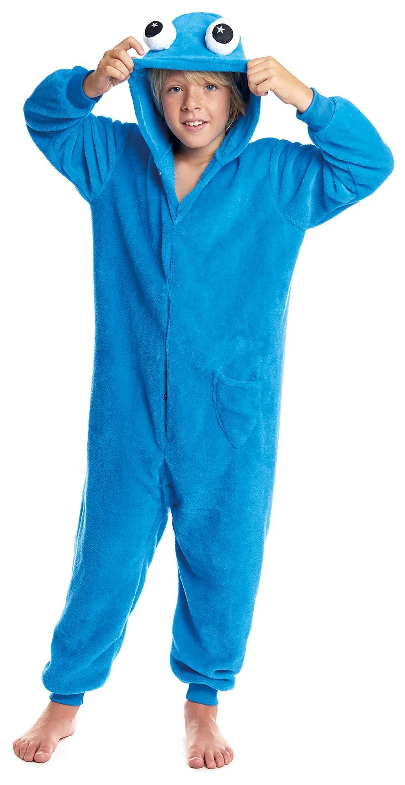 Disfraz de Monstruo Cookie Azul de Peluche Infantil Monstruo de las Galletas Partilandia