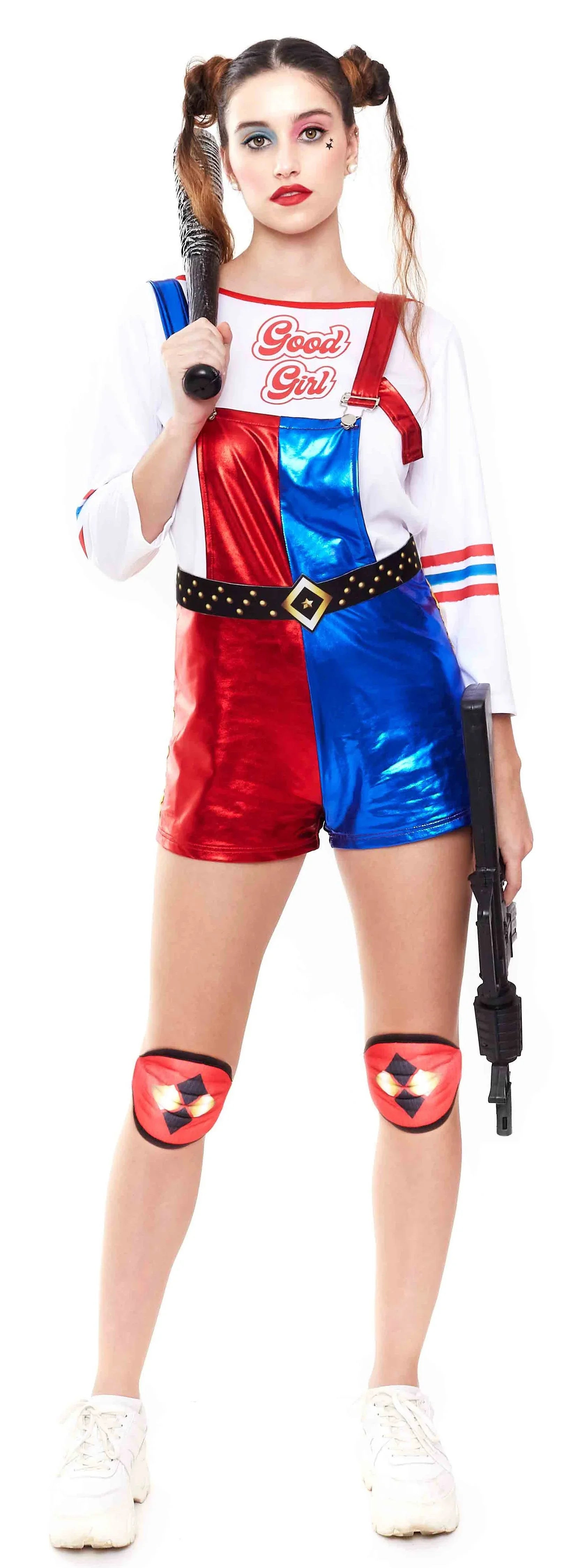 Disfraz de Harley Villana con Peto para Mujer Harley Quinn Partilandia