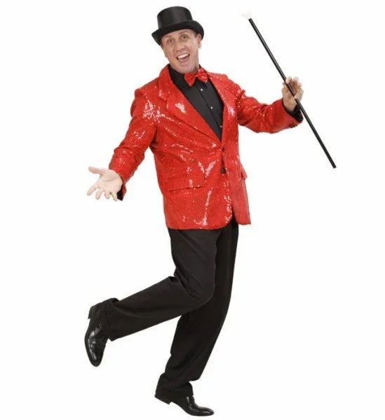 Chaqueta Lujo de Lentejuelas Rojas Cosidas para Hombre Chaquetas, Chalecos y Camisas Widmann