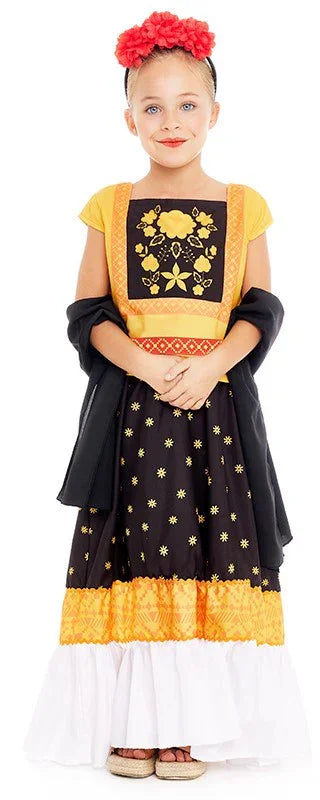 Disfraz de Mexicana Frida Kahlo para Niña Frida Kahlo Partilandia
