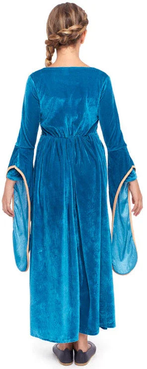 Disfraz de Dama Medieval Azul para Niña Medieval Infantiles Partilandia