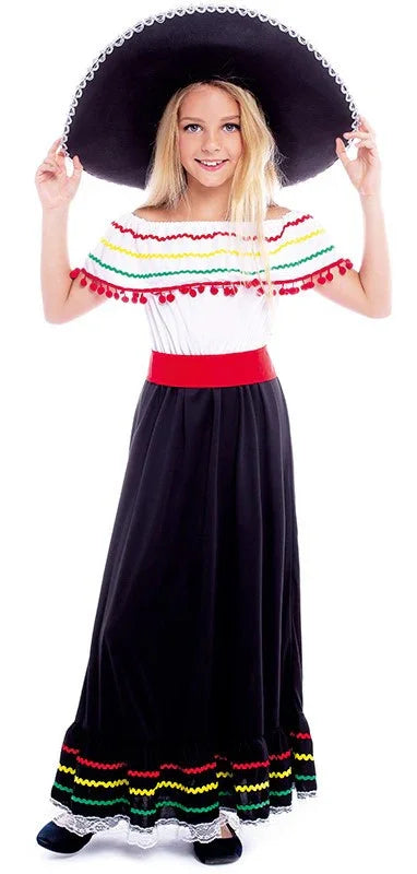 Disfraz de Mejicana Clásica para Niña Mexicanos Infantiles Partilandia