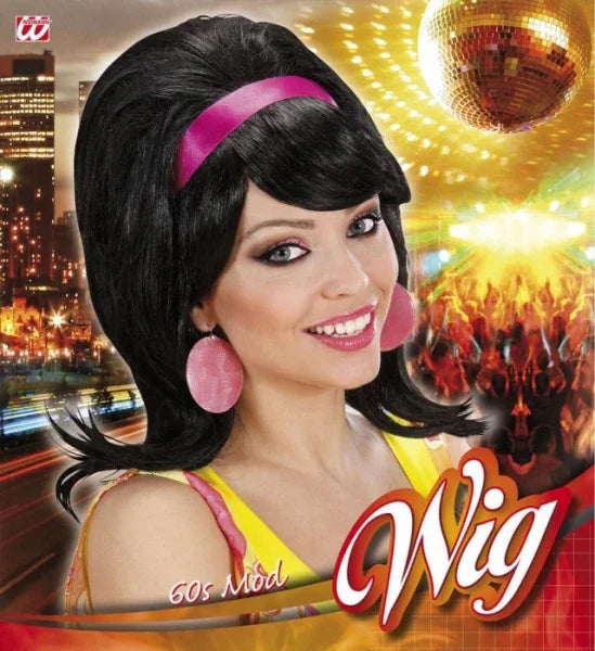 Peluca Morena con Cinta Años 60 COMPLEMENTOS Widmann