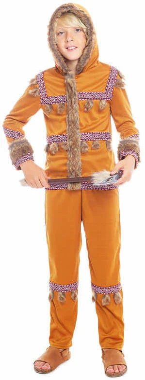 Disfraz de Esquimal del Polo Norte Marrón para Niño Esquimales Infantiles Partilandia