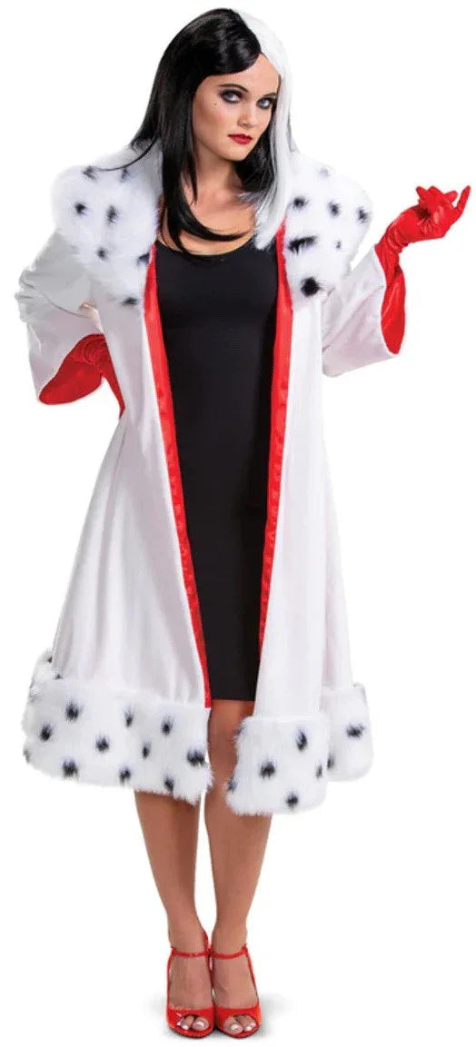 Abrigo de Cruela de Vil Blanco para Adulto Cruella de Vil Smiffys