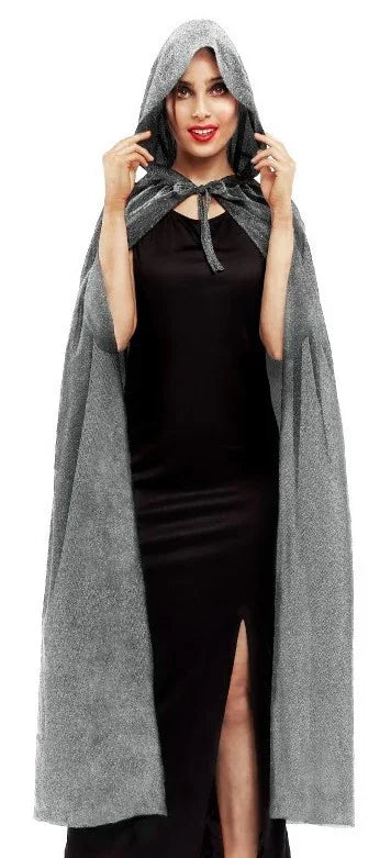 Capa Plateada Larga de Lamé para Adulto Capas Partilandia