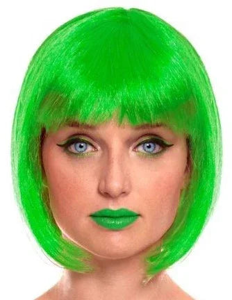 Peluca Verde Estilo Bob Pelucas Verdes Partilandia