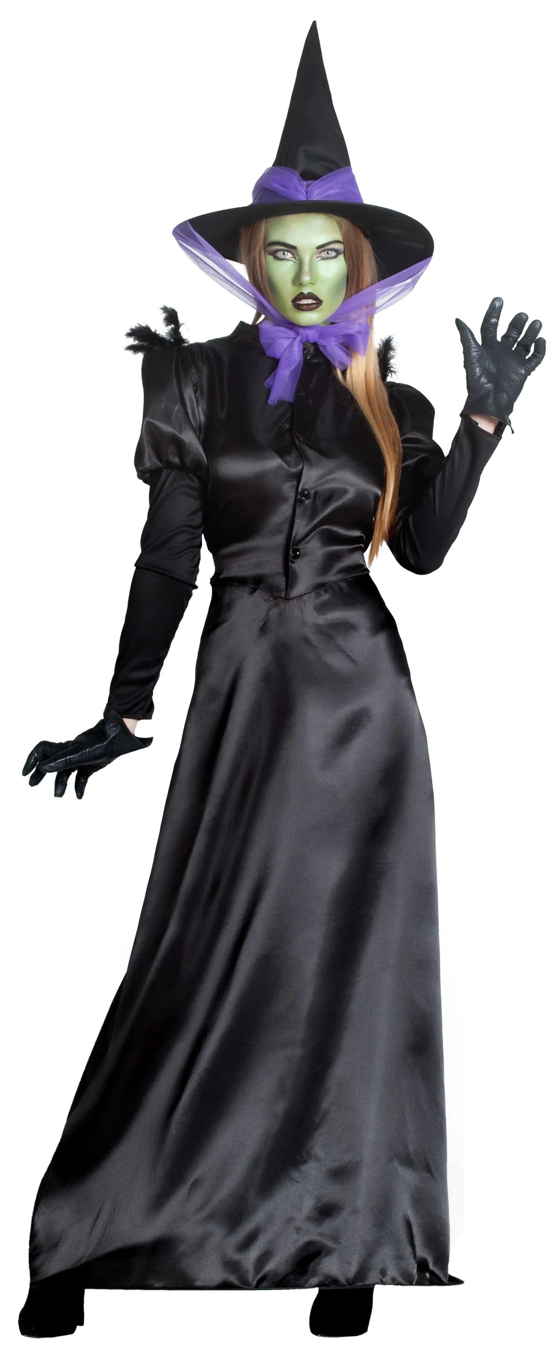 Disfraz de Bruja Elegante con Sombrero para Mujer Adultos Kimokawaii