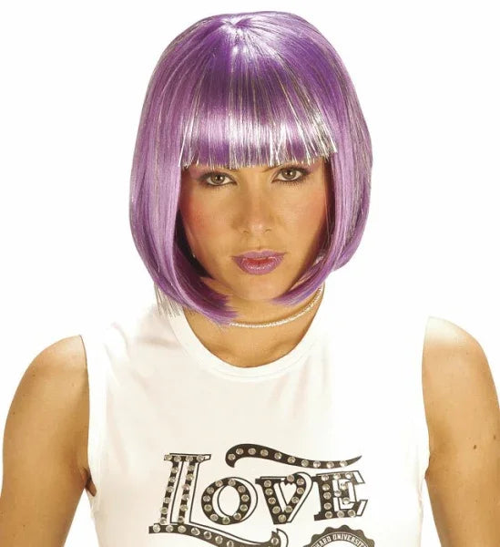 Peluca Morada y Plateada Corta con Flequillo COMPLEMENTOS Widmann