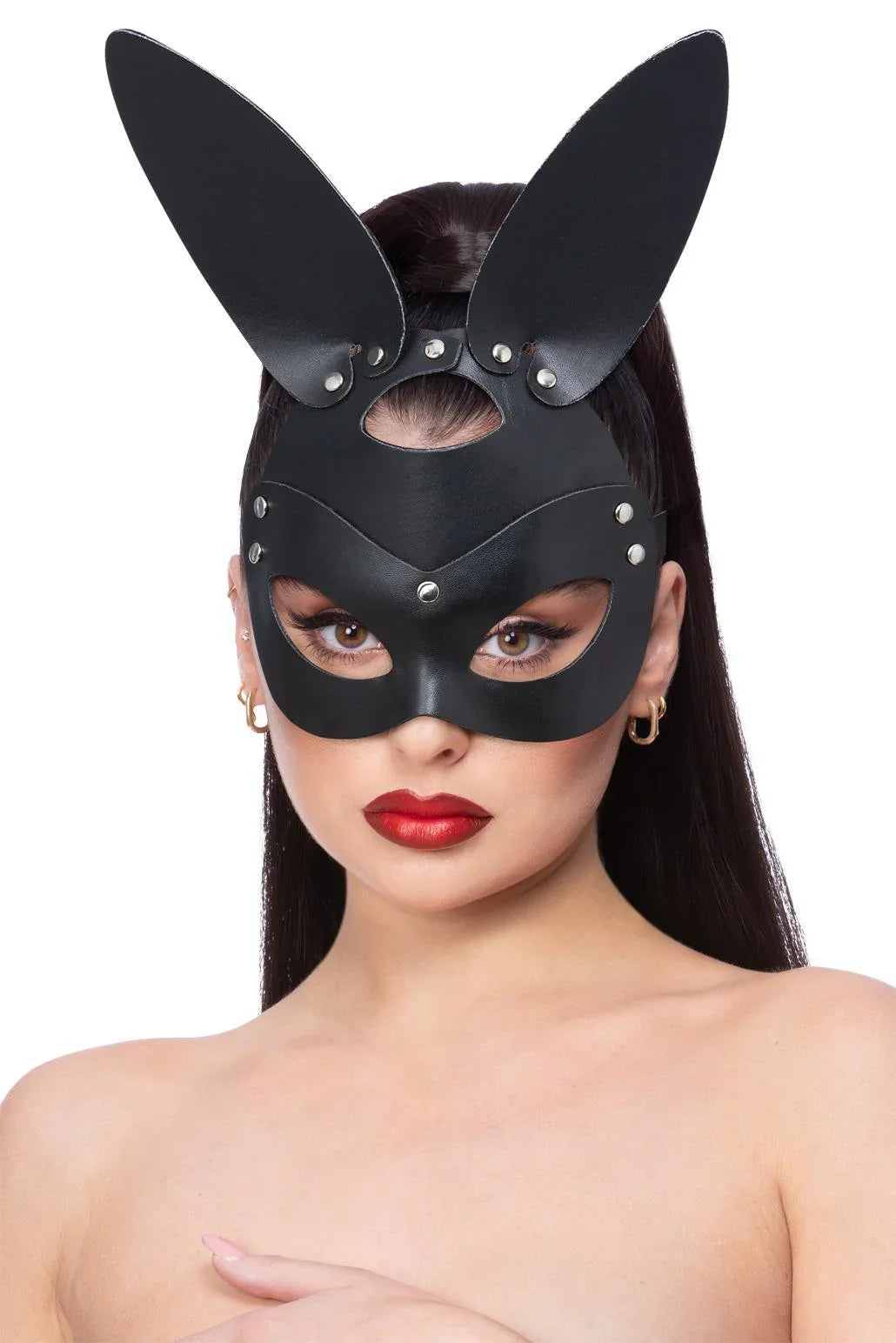 Máscara de Conejo Negra de Polipiel Conejo Smiffys