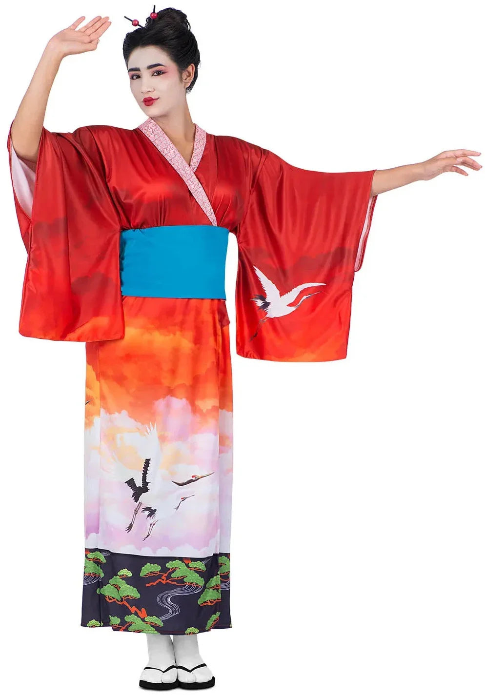 Disfraz Geisha Kimono Paisaje para Mujer Geishas Viving
