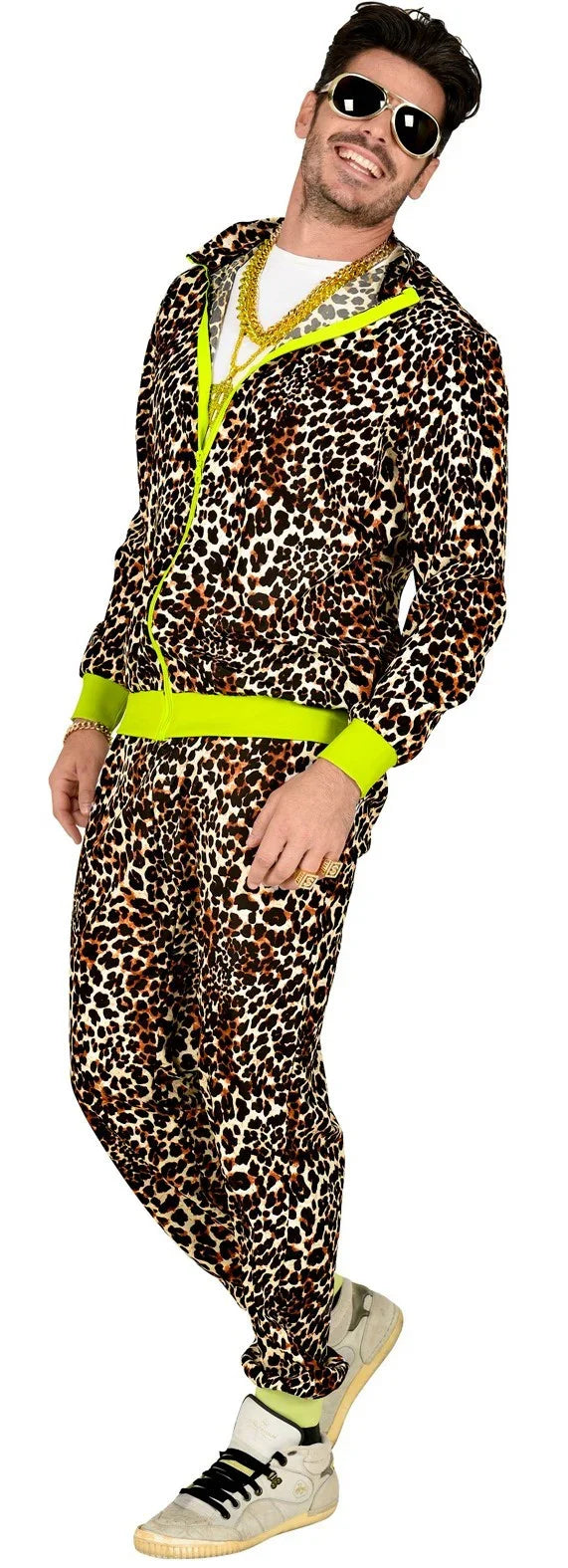 Disfraz Chándal Años 80 de Leopardo para Adulto Chándales de Táctel Años 80 Widmann