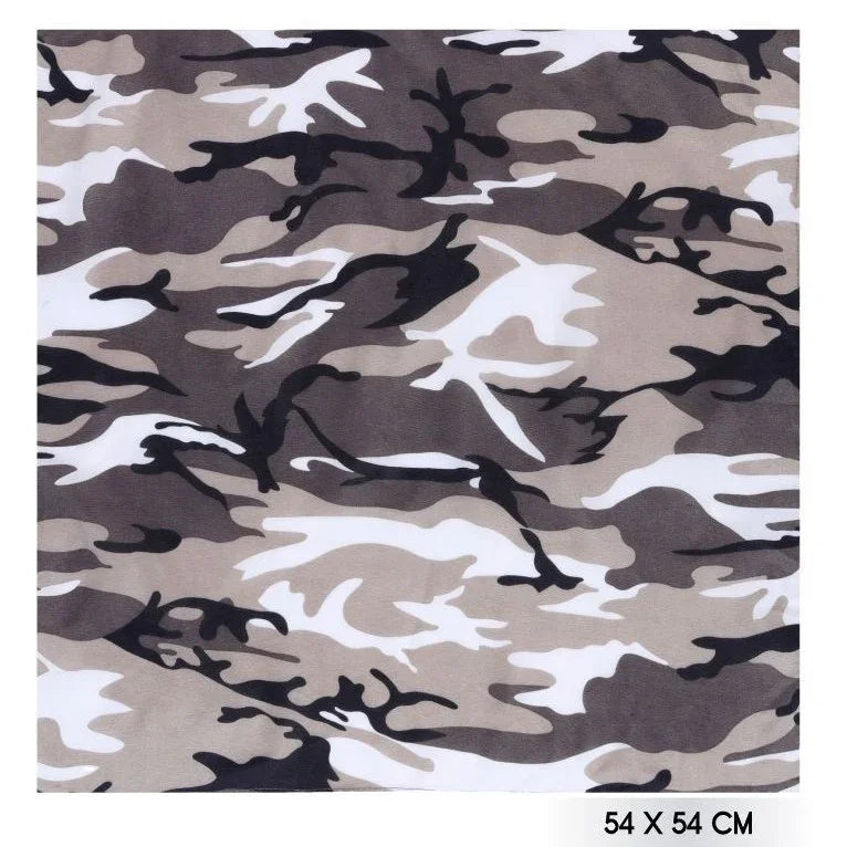 Pañuelo Bandana Militar de Camuflaje Gris Pañuelos y Bandanas Partilandia