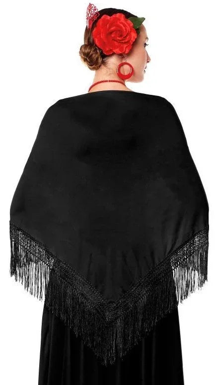 Mantón de Sevillana o Chulapa Negro Sevillanas Partilandia
