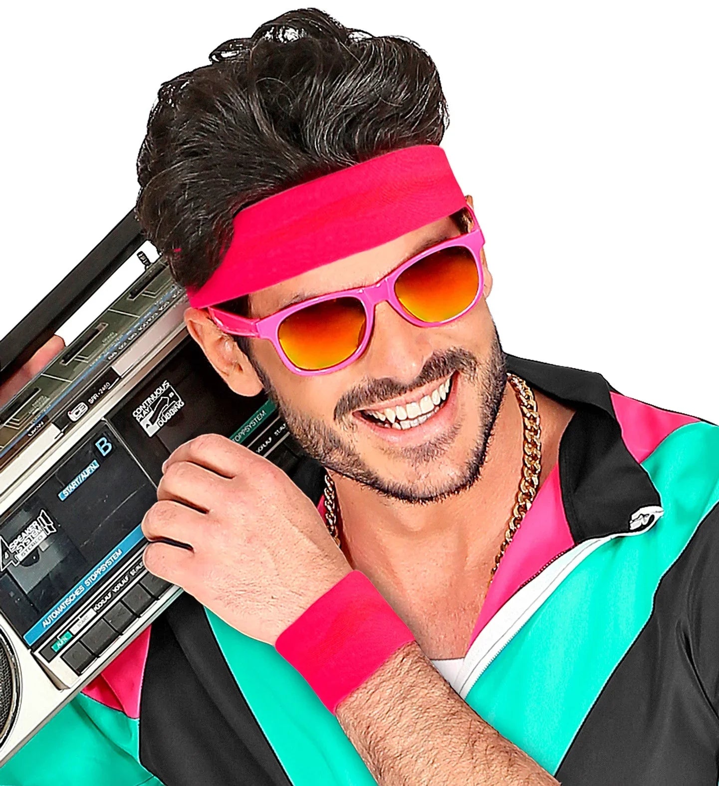 Muñequeras Rosas Neón Años 80 Años 80 Widmann