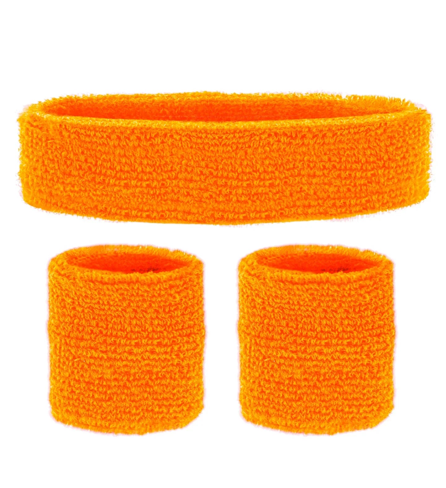 Cinta y Muñequeras Naranja Neón Estilo Años 80 Complementos Años 60, 70, 80 Widmann