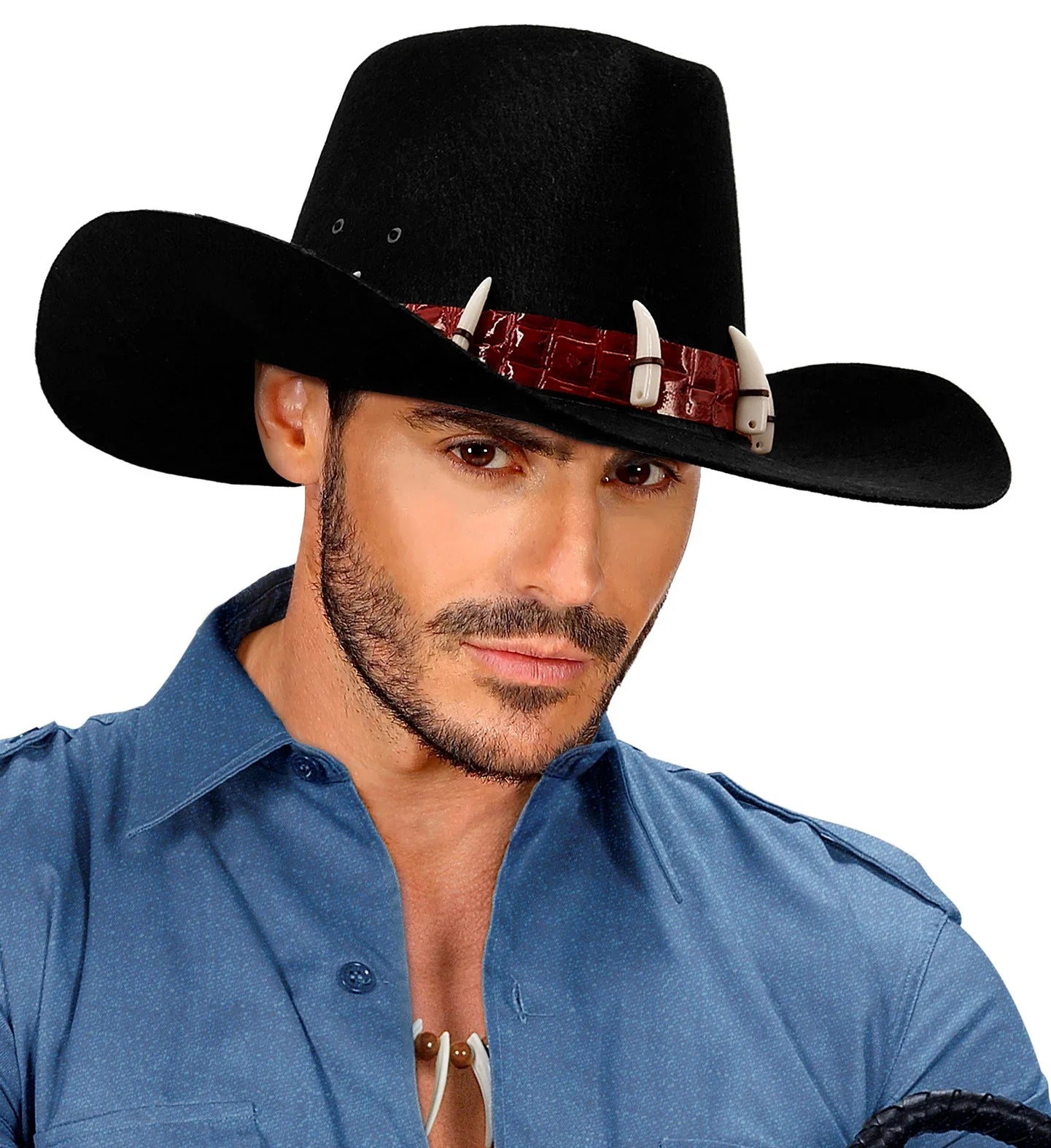 Sombrero de Cocodrilo Dundee Negro con Dientes Sombreros y Gorros Widmann