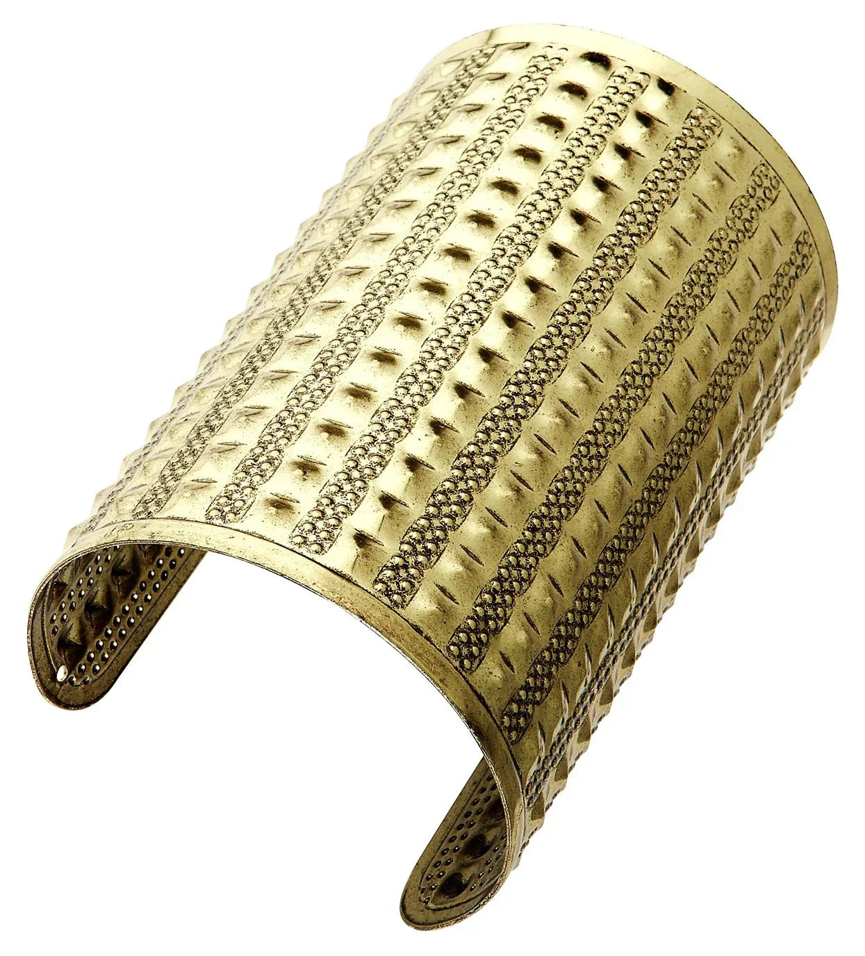 Brazalete Dorado Metálico con Tachuelas Cuadradas Brazaletes y Pulseras Widmann