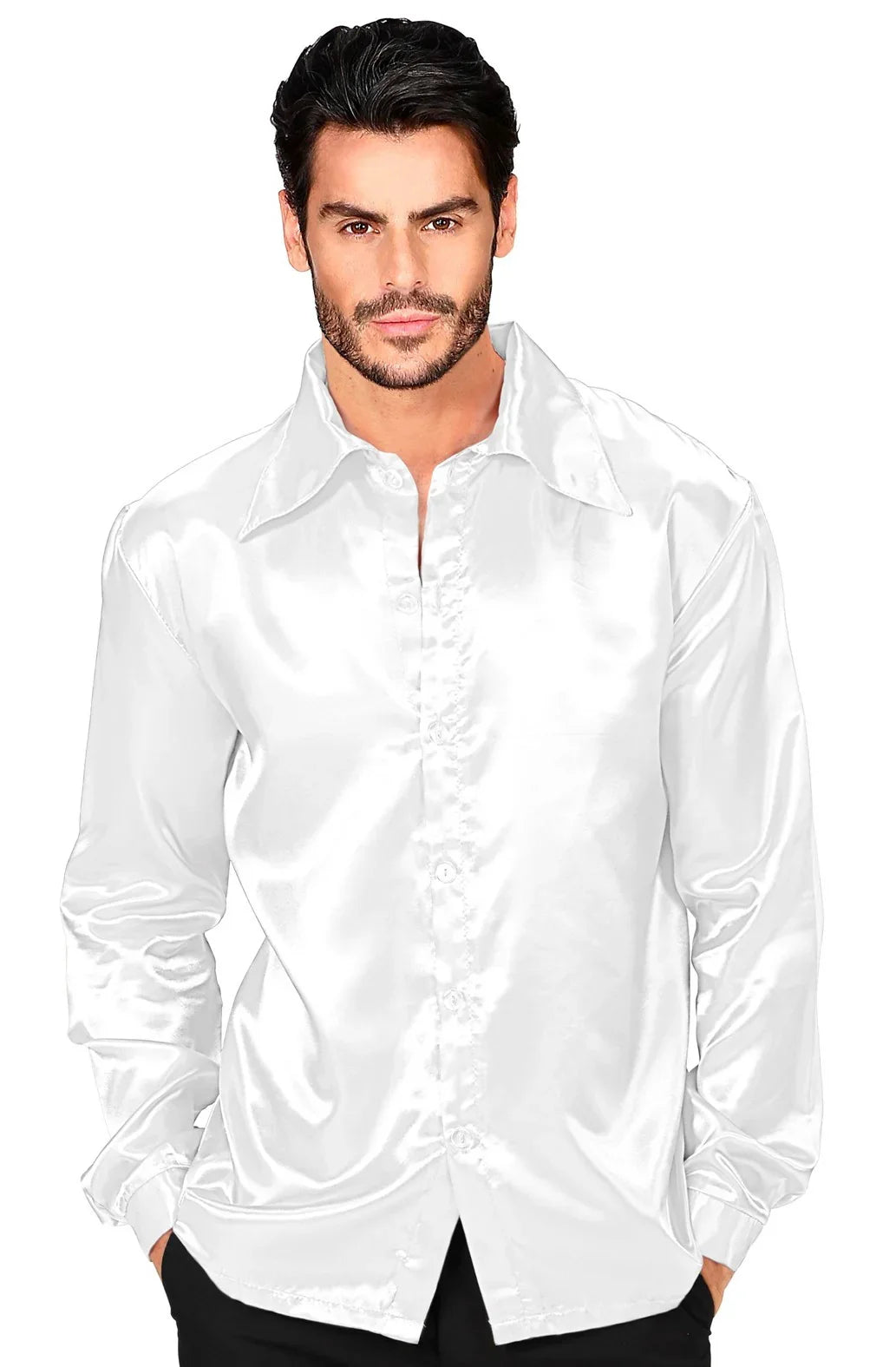 Camisa Disco Años 70 Blanca para Hombre Camisas Disco Años 70 Widmann