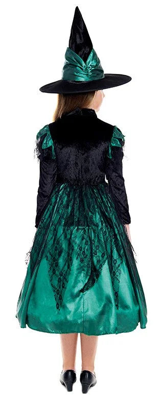 Disfraz de Bruja Verde Premium para Niña Brujas Partilandia