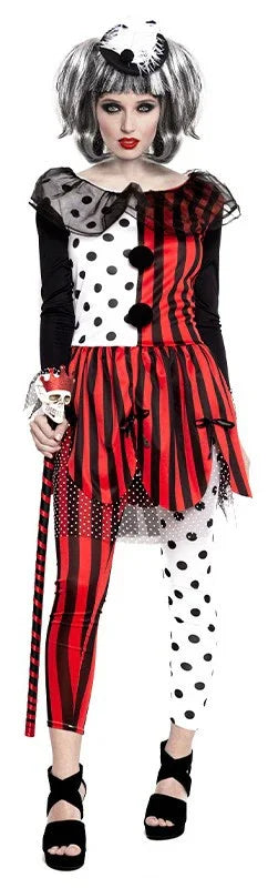 Disfraz de Arlequín Siniestro para Mujer Arlequines y Bufones Partilandia