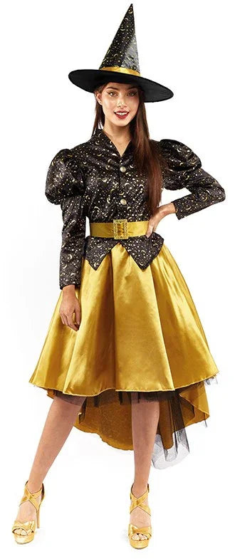 Disfraz de Bruja Dorada Premium para Mujer Brujas Partilandia