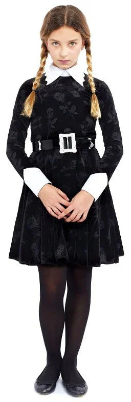 Disfraz de Miércoles Addams Oscura para Niña Miércoles Addams Partilandia